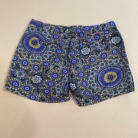 Banana Republic Blue Geometric Floral Print Shorts Women’s Size 0 Summer Dressy - Picture 2 of 8
